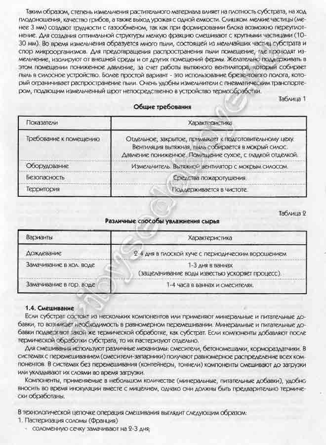 Таким образом степень измельчения растительного материала влияет на качество грибов и выход урожая с одной ёмкости.