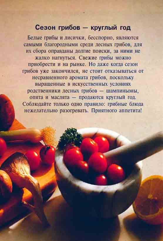 Сезон грибов - круглый год. Белые грибы и лисички бесспорно являются самыми благородными