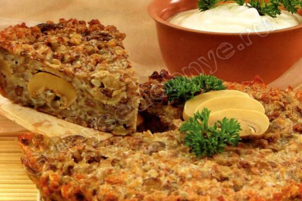 Рецепт приготовления грибной запеканки из гречки фото