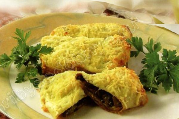 Рецепт приготовления блинчиков, фаршированных лесными грибами с фото